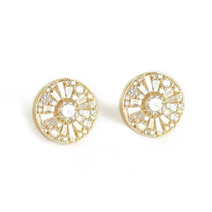 Gold Diamond Earring 14k Yellow Lab Grown 1.5 Carat Studs Round Black Friday  - Picture 1 of 10