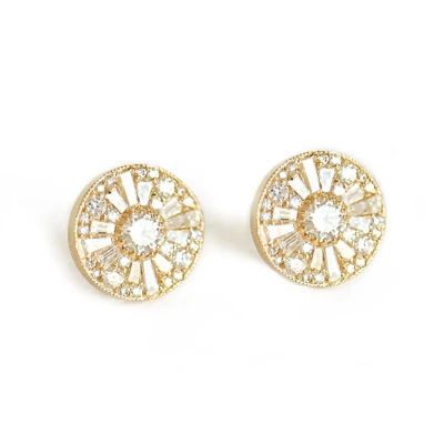 Gold Diamond Earring 14k Yellow Lab Grown 1.5 Carat Studs Round Black Friday  - Image 1 of 4