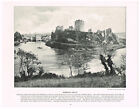 Pembroke Castle Wales Antique Picture Print 1900 SAS#643