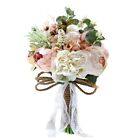 Artificial Peony Rose Flower Bouquet For Bride Bridesmaid Handmade Wedding Boub6
