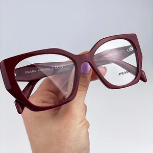 Occhiali da vista donna Prada marmo rosso etrusco demo occhio di gatto PR18WV 15D1O1 NUOVI - Foto 1 di 12