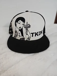 Tokidoki TKDK Ultra RARE Black White Geisha Ganster Bandana Hat Size 7 1/4 2011  - Picture 1 of 13