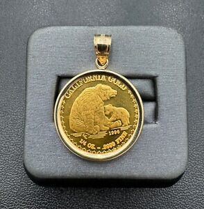 1996 California Gold 1/4 oz .999 Gold Coin & 14kt. Bezel/Pendant