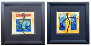 Alfred (Alex) Gockel "Bewegt von Musik V & VI" Paar individuell gerahmte Kunst NEU! - Bild 1 von 7