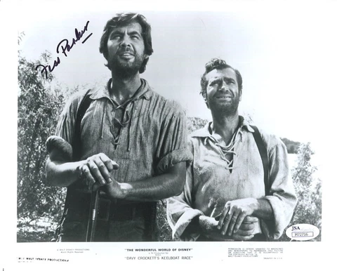 FESS PARKER HAND SIGNED 8x10 PHOTO+JSA      RARE WITH BUDDY EBSEN  DAVY CROCKETT Cover