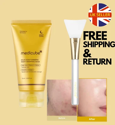 Medicube Kojic Acid,Turmeric Night Wrapping Mask 75ml Vitamin C Retinol