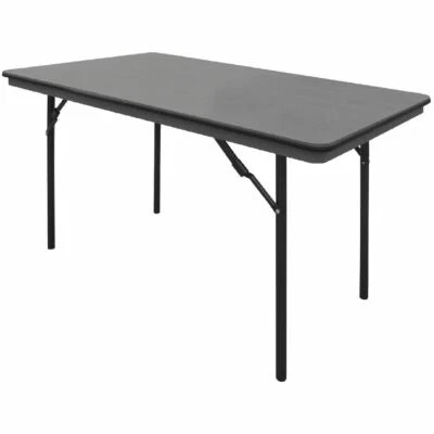Bolero ABS Folding Banquet Rectangular Black Table 4Ft Steel Sturdy