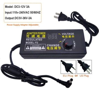 108W Adjustable Power Supplies AC110V-240V to DC3V-36V 3A Converter switching - Image 1 of 4