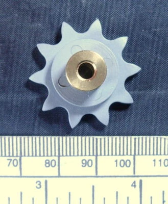 Plastic Chain Sprocket - 10 Teeth - Diameter 54Mm - Brass Hub Bore 4 - Image 1 of 3
