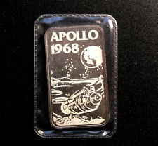 Extremely Rare Johnson Matthey 1 oz .999 Silver Art Bars Apollo 1968