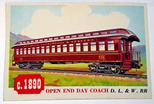 1955 Topps Rails & Sails #117 Open End Day Coach D L & W RR - Picture 1 of 2