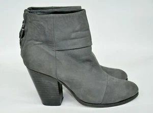 Rag & Bone Newbury Grey Suede Nubuck Ankle Zipper Boots size 40 / US 10 - Picture 1 of 8