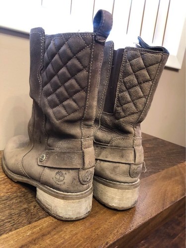 Stivali Timberland da donna in pelle marrone taglia 9