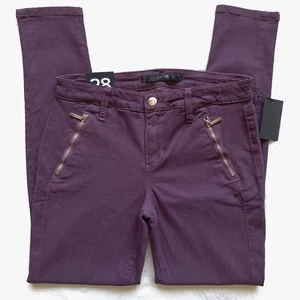 Jeans da donna Joes nuovi con etichette skinny cerniera alla caviglia moto prugna perfetti stretch taglia 28 - Foto 1 di 12