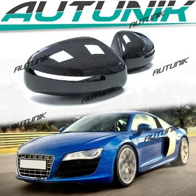Real Carbon Fiber Side Mirror Covers 1pair For Audi TT TTS R8 MK2 8J 2007-2014 — 第 1/4 张图片