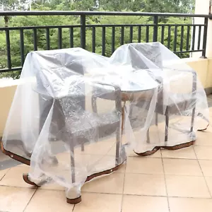 Clear Tarp 6Mil Waterproof Cover Plastic Tarps Sheeting Sofa Couch Cover Lawn Pa - Picture 1 of 7