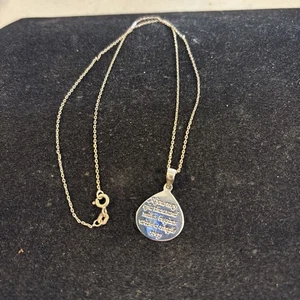 Anhänger Eine Reise beginnt einstufig Zitat Sterlingsilber Halskette 18" signiert - Bild 1 von 5