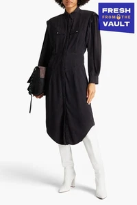 RRP €691 ISABEL MARANT Midi Shirt Dress FR42 US10 UK14 XL Lined Faded Collared - Picture 1 of 9