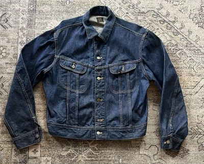 Chaqueta Denim Lee 101-J HECHA EN UNIÓN SANFORIZADA Rara Talla 44 Verdadera De Colección USA Rider Foto 1 de 4