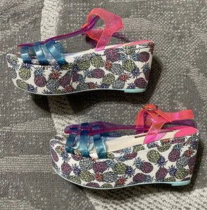 Sophia Webster Pineapple Floral Platform Sandals Multicolor Size 38.5 - Picture 1 of 14