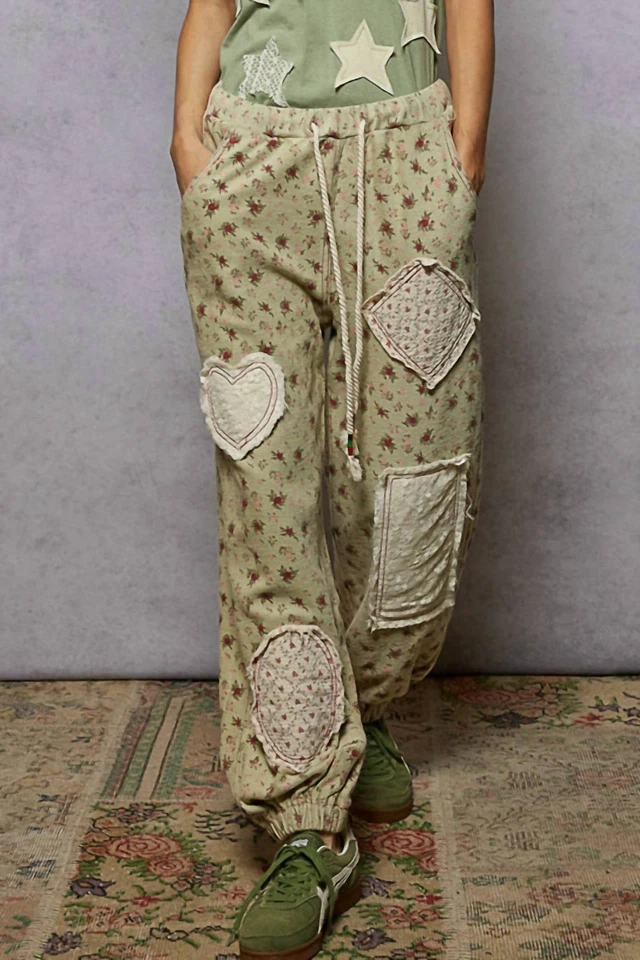 Pol Women's Floral Patchwork Jogger Size M - Image 1 of 4