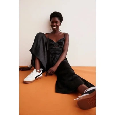 Nuevo Mono Abbie FREE PEOPLE SATINADO $250 TALLA 2 Negro OCASIÓN ESPECIAL Pierna Ancha Foto 1 de 4