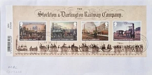 GB 2025 Gedenkmünze sehr schöne gebrauchte Dampflok Kleinbogen auf Umschlag - Bild 1 von 3