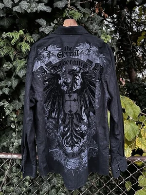 VTG Y2K Eighty Eight Eternal Deliverance Button Shirt XL Grunge Goth Affliction - Image 1 of 4