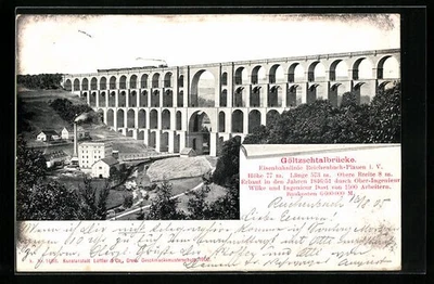 Ansichtskarte Netzschkau i. V., Göltzschtalbrücke 1905  - Bild 1 von 2
