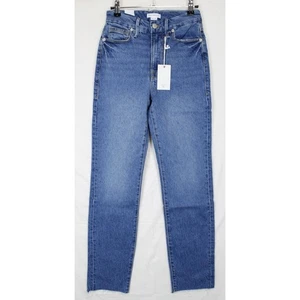 Good American Classic Skinny Jeans High Rise Raw Hem Damen 00/24 Stretch blau - Bild 1 von 12