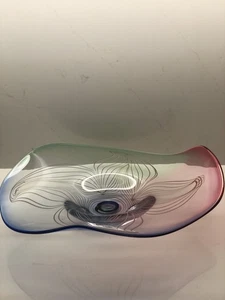 Adam Jablonski Polish 17 mundgeblasene Kunstglasschale böhmisch Herzstück Schale - Bild 1 von 7