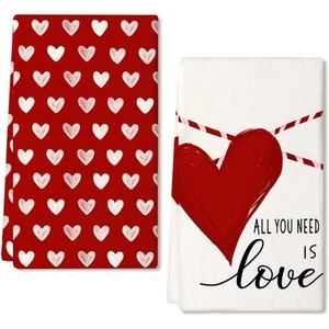 2X(Set di 2 asciugamani da cucina San Valentino, Love San Valentino piatto6119 - Foto 1 di 6