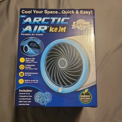 Enfriador portátil Arctic Air Ice Jet luz nocturna LED incorporada eficiencia energética Foto 1 de 3