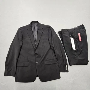 Calvin Klein Mens 44R \ 36x29 Slim Fit Wool Black 2 Piece Suit - Picture 1 of 19