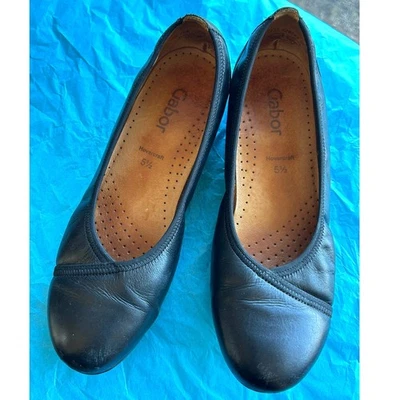 Gabor Ballet Flats Black Leather Slip On Size US 8 / EU 38 / UK 5.5 - Image 1 of 4