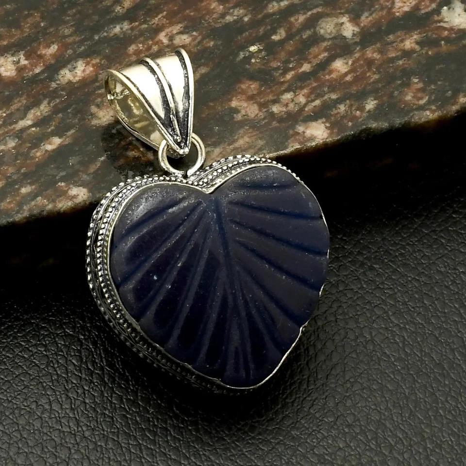 Pingente de pedra preciosa de safira simulada design étnico antigo joia 1,8" AP-41261 - Imagem 1 de 1