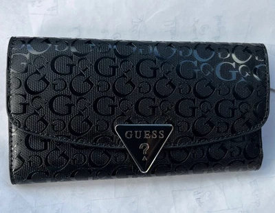 Guess Mujer Cartera Negra Esmeray SLG $75 SLIM CLUTCH Nueva Foto 1 de 2