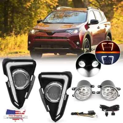 Par de luces antiniebla LED DRL izquierda+derecha para Toyota RAV4 2016-2018 Foto 1 de 4