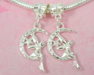 30pcs Silver Plated Angel Fairy Dangle Charms Fit Bracelet SY18 - Picture 1 of 1