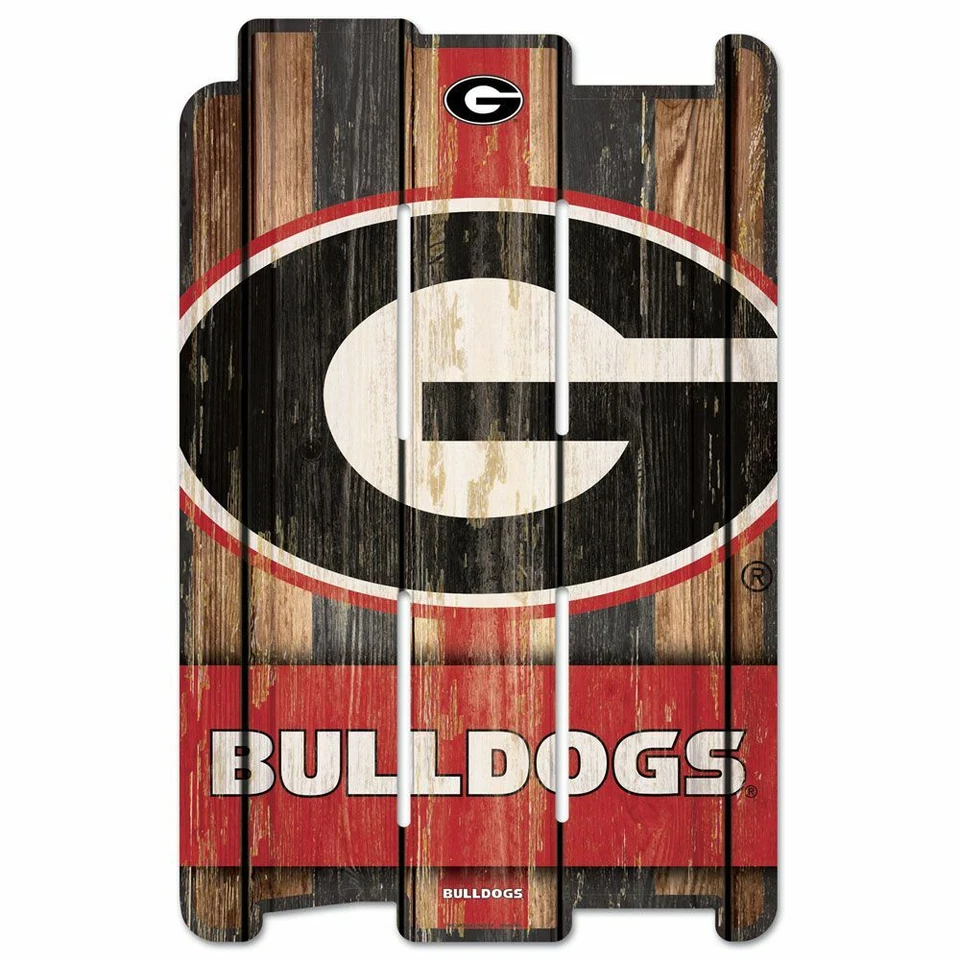 GEORGIA BULLDOGS FENCE WOOD SIGN 11"X17'' BRAND NEW WINCRAFT 👀🏈 - Image 1 of 1