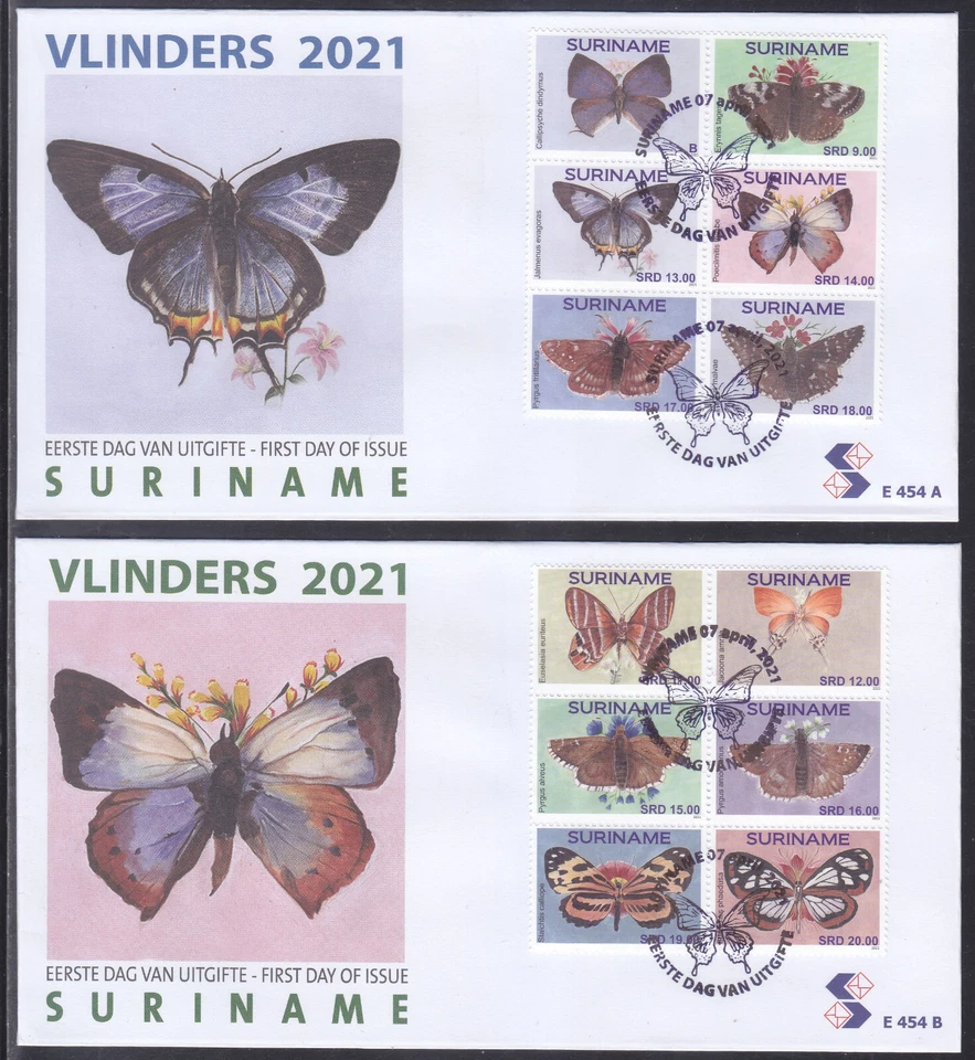 Surinam - Suriname Issue FDC 2021 (454) Butterflies - Image 1 of 1