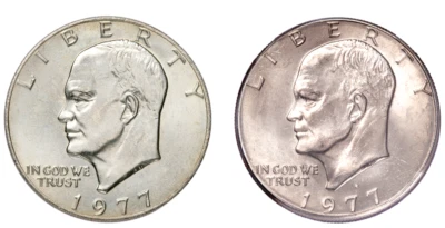 1977 P & D Eisenhower Ike  Dollar US Mint Coin BU UnCirculated! - Image 1 of 2