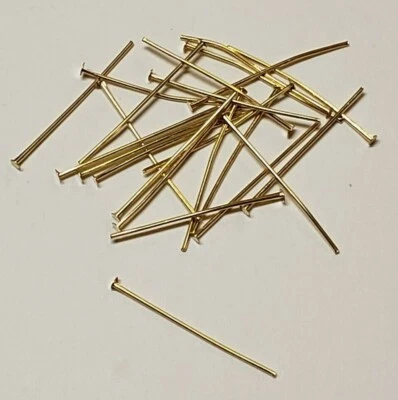 SET OF 20 BRASS PRISM PINS WITH HEAD 1 1/4" LONG NEW 302JB