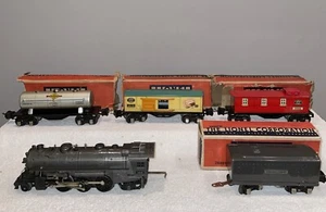 Lionel 1666E Gunmetal Gray 2-6-2 Locomotive & Tender W/ 3 Cars CLEAN - Picture 1 of 21