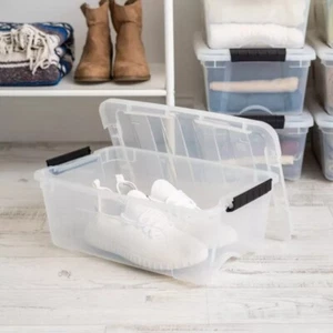 IRIS USA 12.95qt Clear View Plastic Storage Bin with Lid and Secure Latching - Picture 1 of 6