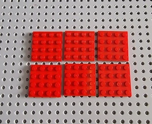 LEGO Platte Bauplatte Basisplatte flach 6 stk rot 4x4 red Plate 3031 R2 - Bild 1 von 1