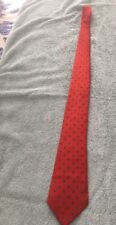 Saks Fifth Avenue  Mens 100% Silk   Red With Blue  Tie