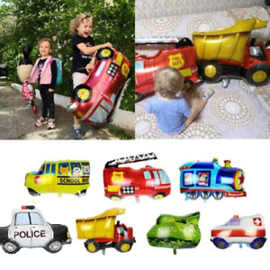Fire Truck Foil Balloon Baby Shower Boy Plane Ambulance Bus Birthday Party Decor