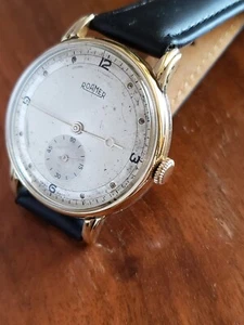 ROAMER LARGE DIAL WRIST WATCH WELL SERVCIED MANUAL WIND 1948 - Picture 1 of 11