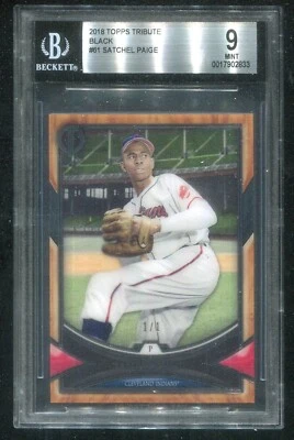 2018 Topps Tribute Black 1/1 Satchel Paige - Image 1 of 2